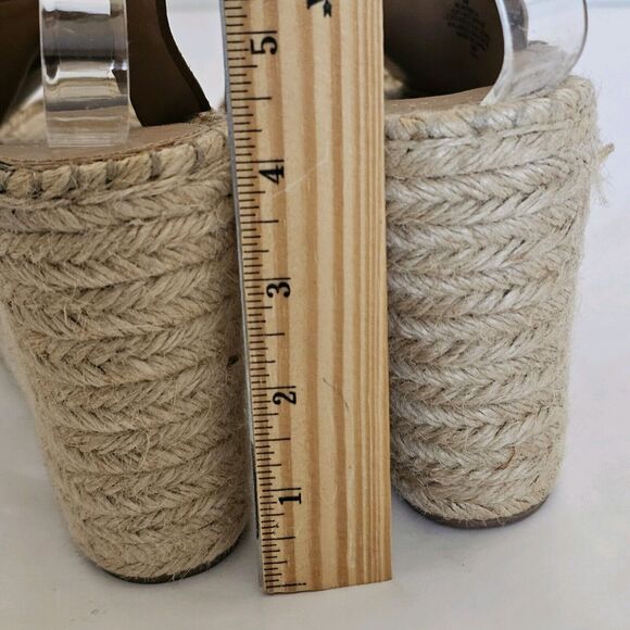 MARC FISHER SIZE 9M Suede Brown Open Toe Espadrille Wedge Sandals Mlandela Strap - Picture 13 of 16